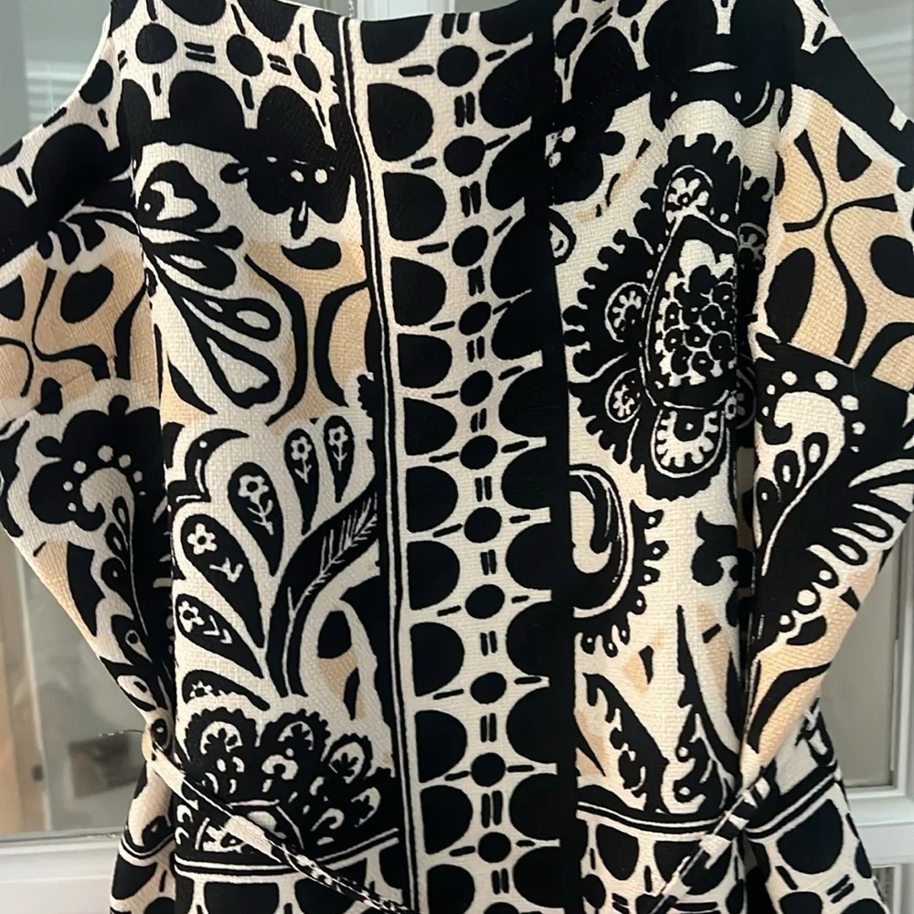 Tahari ASL print fringe dress Sz 10 - Picture 5 of 8
